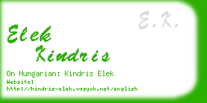 elek kindris business card